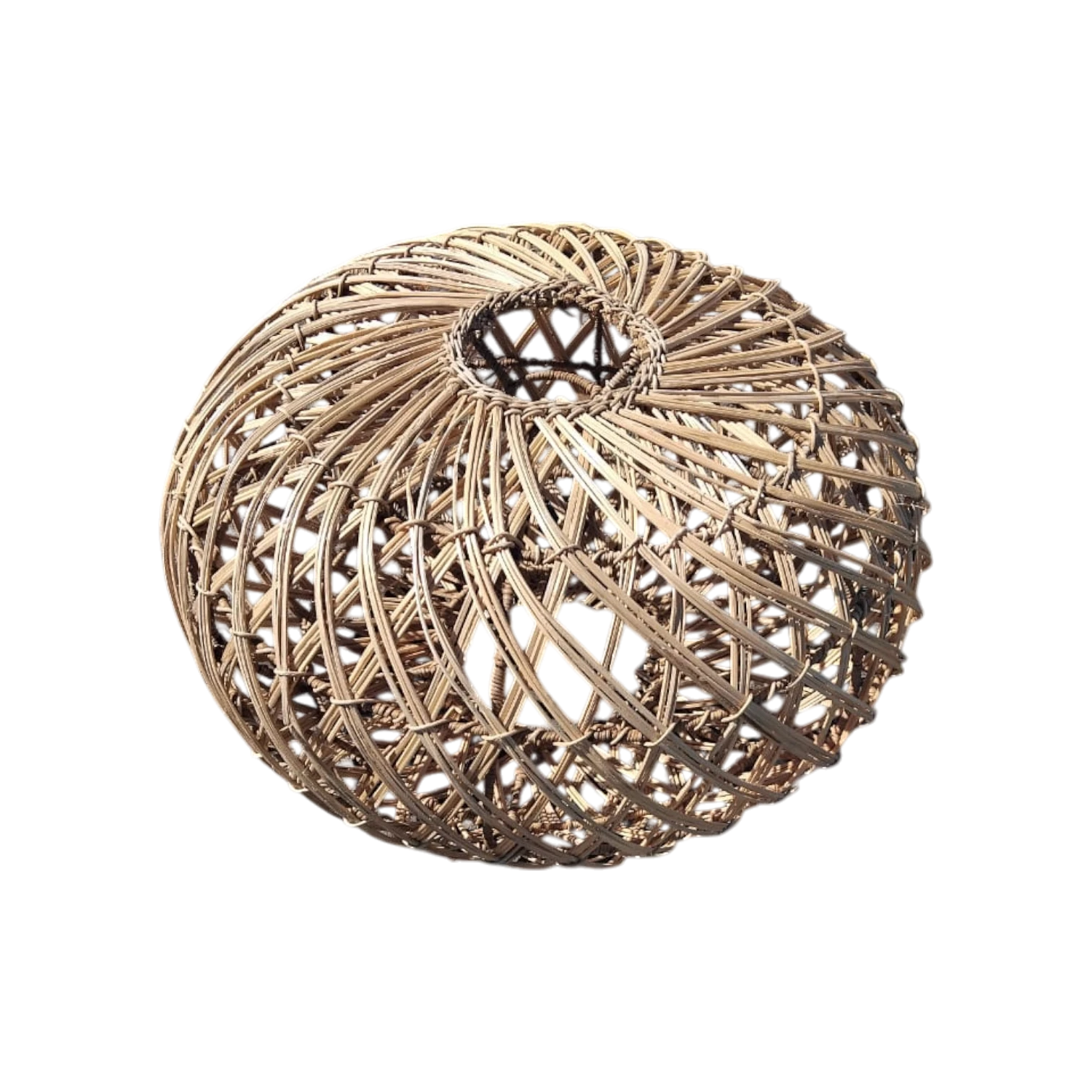 Handmade Malawi Cane Lamp Medium Shade - Image 3