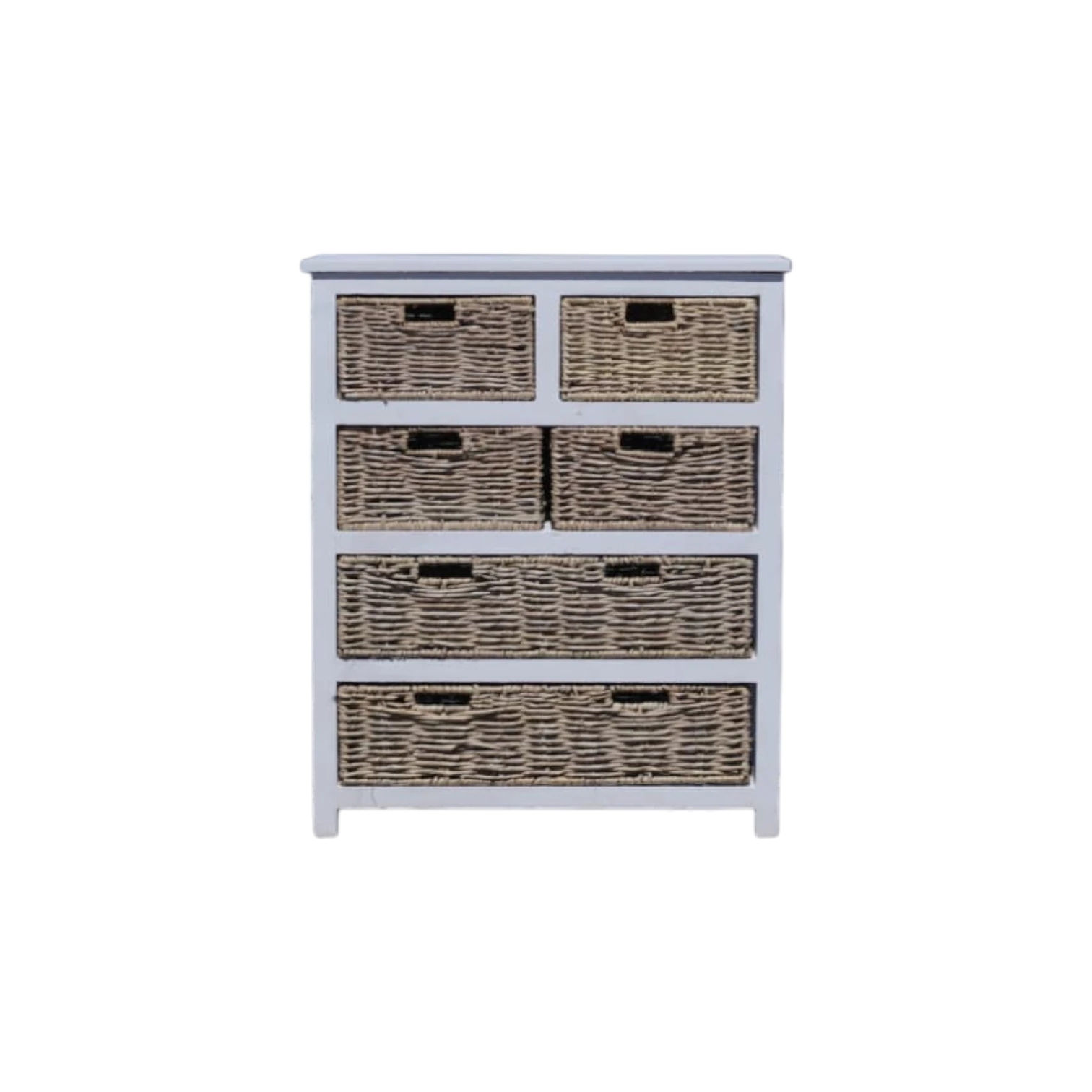 Pine Wood Chest of Drawers with 6 Cane Woven Drawers – Handcrafted - Image 3