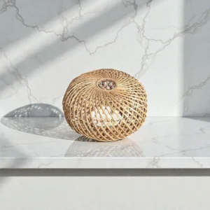 Handmade Malawi Cane Lamp Medium Shade Cozy Style