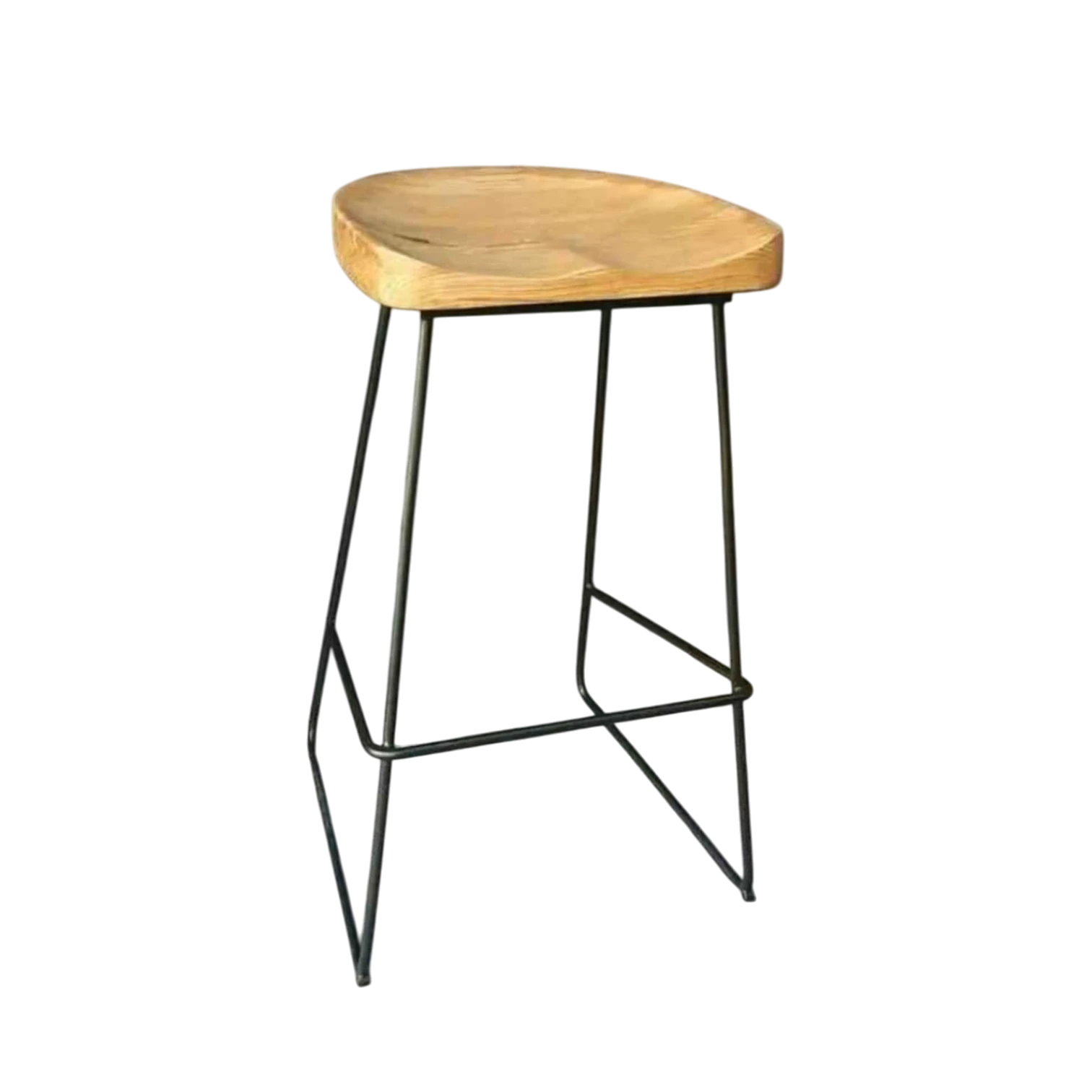 Pine Top Barstool with Metal Legs - Image 2
